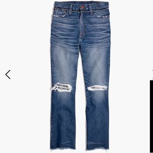 Madewell Retro Crop Bootcut Jeans: Knee-Rip Edition size 28